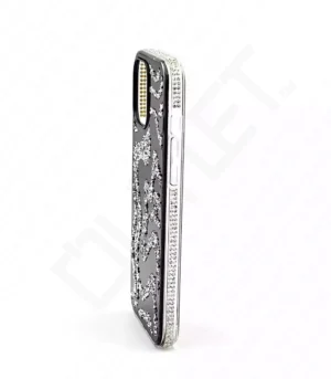 Monkii Shimmering Glitter Water Wave Patterned iPhone Case - Black