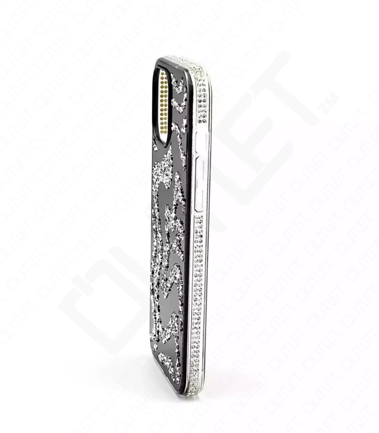 Monkii Shimmering Glitter Water Wave Patterned iPhone Case - Black