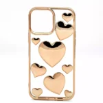 Monkii Golden Heart-Shaped Bubbles Design iPhone Case - Gold