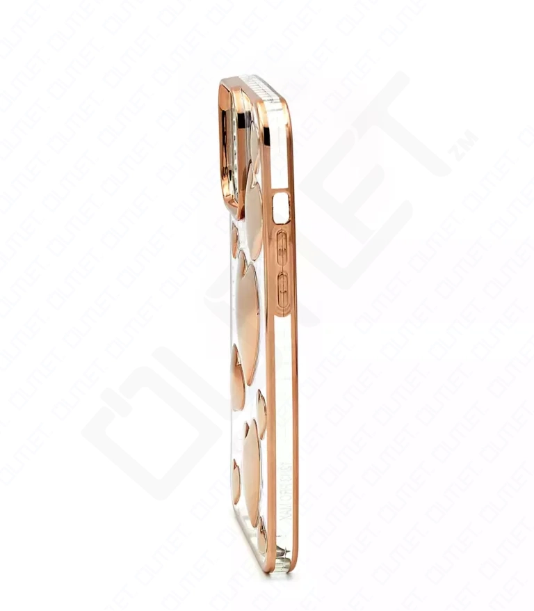 Monkii Golden Heart-Shaped Bubbles Design iPhone Case - Gold