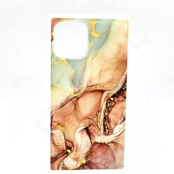 Monkii Sharp-Edged Clear Mable Patterned iPhone Case