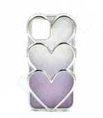 Monkii Tri-Heart Design Gradient Patterned iPhone Case - Purple