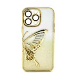 Monkii 3D Butterfly with Liquid Glitter iPhone Case - Gold