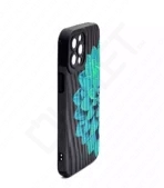 Monkii Vibrant Dahlia Flower Textured Case - Turquoise