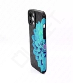 Monkii Vibrant Dahlia Flower Textured Case - Turquoise