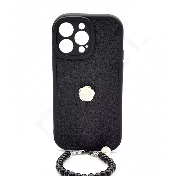 Monkii Ivory Rose Textured Finish iPhone Case - Black
