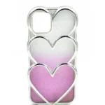 Monkii Tri-Heart Design Gradient Patterned iPhone Case - Pink