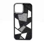 Monkii Mosaic Glitter & Mirror Design iPhone Case - Black