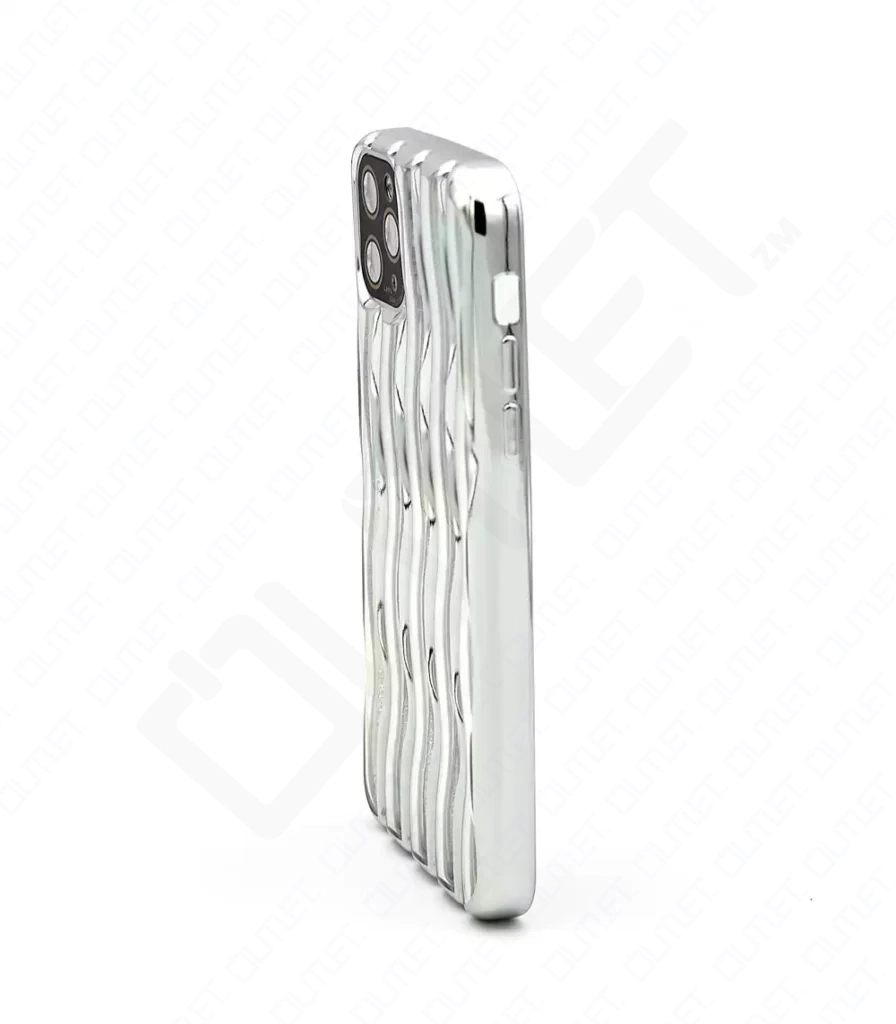 Monkii Elegant Wavy Textured iPhone Case - Silver
