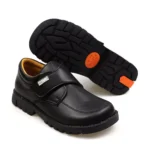 FitKids 8B018 Black Synthetic Leather Boys School Shoes