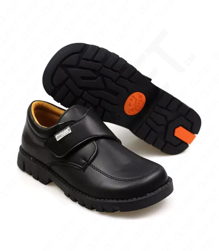 FitKids 8B018 Black Synthetic Leather Boys School Shoes