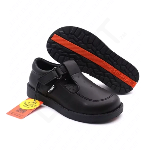 FitKids Original 90584 Black Genuine Leather Girls Shoes