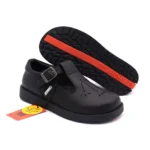FitKids Original 90610 Black Genuine Leather Girls School Shoes