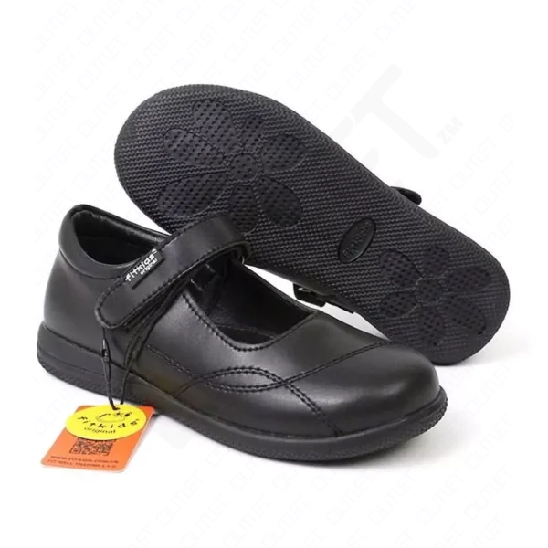 FitKids Original A102 Black Genuine Leather Girls Shoes