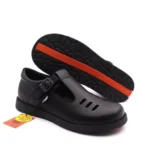 FitKids Original C101 Black Genuine Leather T-Bar Girls Shoes