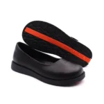 FitKids Original RE61707 Black Genuine Leather Girls Ballet Flat Shoes