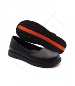 FitKids Original RE61707 Black Genuine Leather Girls Ballet Flat Shoes