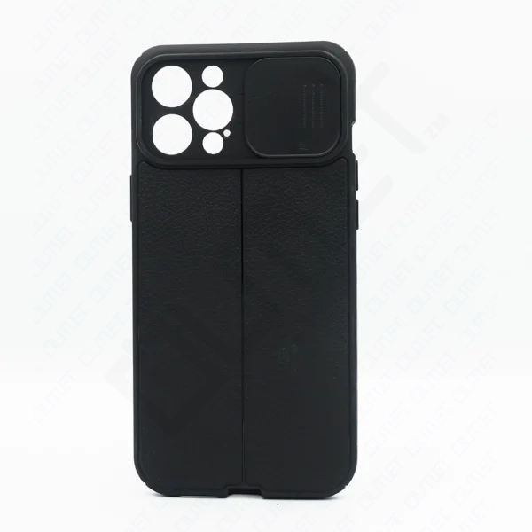 Monkii Matte Black Leather Texture iPhone Case